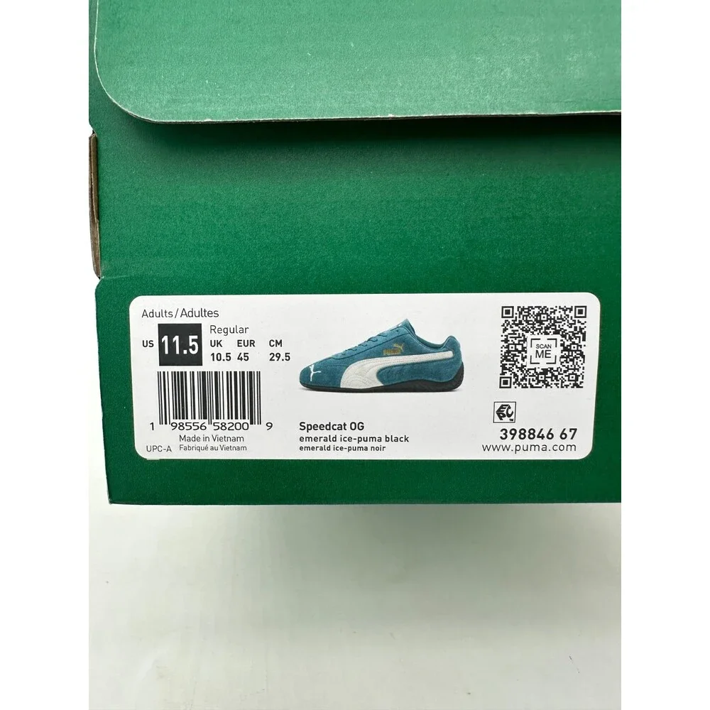 Puma Speedcat OG Men's Size 11.5 Blue White Black Suede Athletic Shoes 398846 67